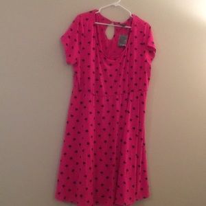 Torrid Size 3 Pink Palm tree print skater dress